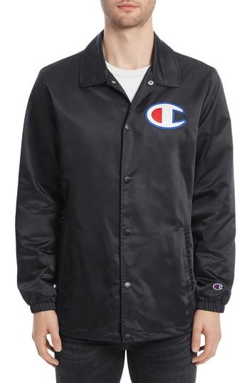 Men's Champion Coach's Jacket, Size - Black
