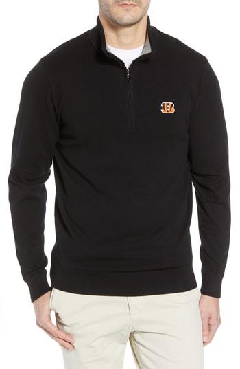 Men's Cutter & Buck Cincinnati Bengals - Lakemont Fit Quarter Zip Sweater