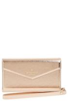 Women's Kate Spade New York Iphone 7 Metallic Faux-leather Wristlet - Pink