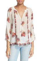 Women's Joie 'gloria' Floral Print Silk Peasant Top