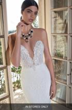 Women's Berta Plunging V-neck Strapless Lace Dress, Size In Store Only - White