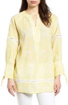 Women's Caslon Tie Sleeve Woven Tunic - Yellow