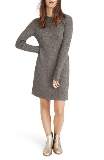 Women's Madewell Night Sparkle Mock Neck Dress - Black