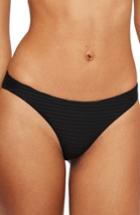 Women's Topshop Wide Ribbed High Leg Bikini Bottoms Us (fits Like 0) - Black