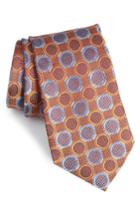Men's Nordstrom Men's Shop Cammillo Geometric Tie, Size - Orange