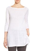 Women's Eileen Fisher Bateau Neck Organic Linen Tunic, Size - White