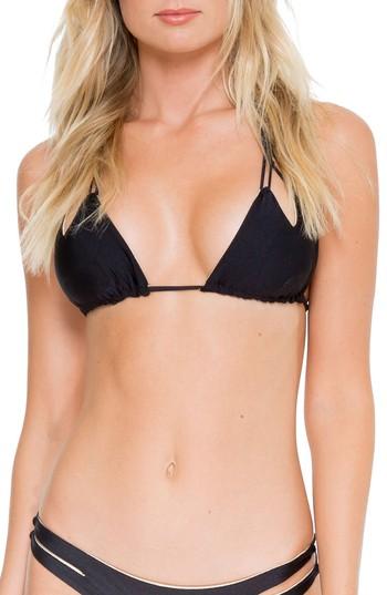 Women's Luli Fama Reversible Triangle Bikini Top - Black