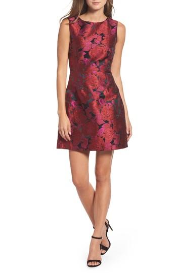 Women's Betsey Johnson Jacquard Fit & Flare Dress - Red