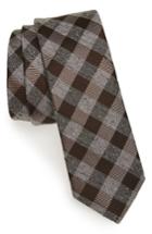 Men's The Tie Bar Gingham Silk Tie, Size - Brown