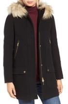 Women's J.crew Chateau Stadium Cloth Parka With Faux Fur