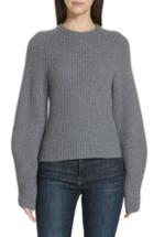 Women's Theory Glossed Peplum Sweater, Size - Black