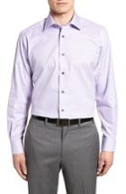 Men's David Donahue Regular Fit Solid Dress Shirt - 34/35 - Purple
