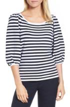 Women's Nordstrom Signature Blouson Sleeve Stripe Sweater - Blue