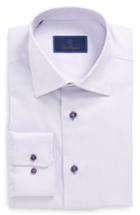 Men's David Donahue Regular Fit Solid Dress Shirt - 32/33 - Purple