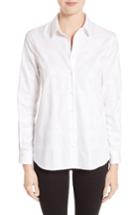 Women's Burberry Aster Check Cotton Shirt - White