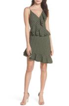 Women's C/meo Collective Entice Dot Ruffle Trim Dress - Green