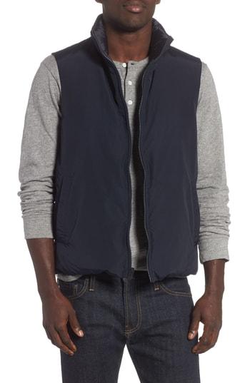 Men's Woolrich Reversible Down Fit Vest, Size Small - Blue