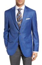 Men's David Donahue Connor Classic Fit Windowpane Wool Sport Coat R - Blue