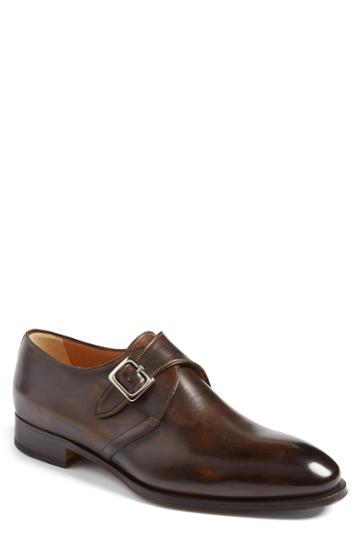 Men's Dibianco Gallo Monk Strap Shoe M - Brown