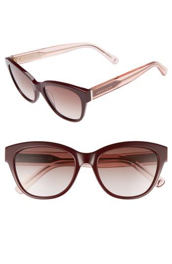 Women's Longchamp 54mm Gradient Lens Sunglasses - Wine