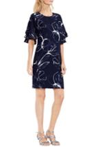 Women's Vince Camuto Fresco Petals Ruffle Sleeve Shift Dress - Blue