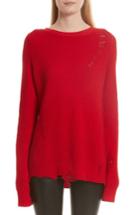 Women's Helmut Lang Distressed Sweater - Red