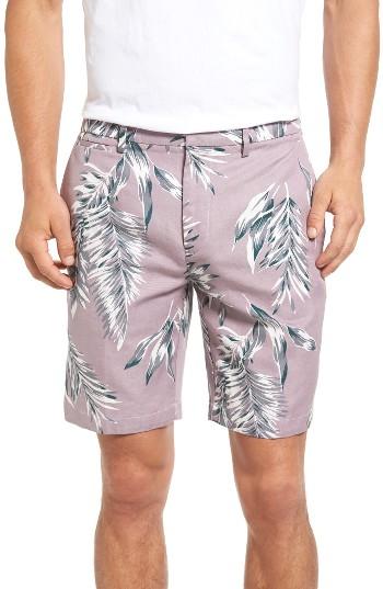 Men's Bonobos Parker Print Linen Blend Shorts - Purple