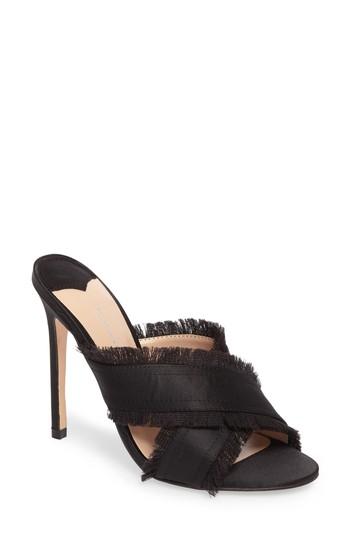 Women's Tony Bianco Klay Fringed Cross Strap Mule M - Black