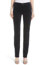 Women's Emporio Armani Slim Velvet Pants - Blue