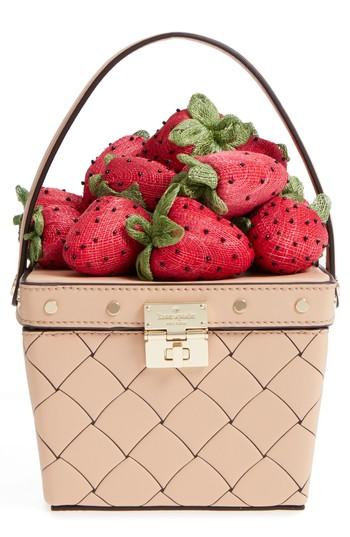 Kate Spade New York Picnic Perfect Strawberry Woven Leather Basket Bag - Red