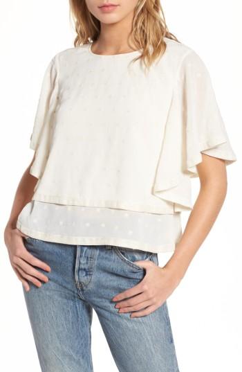 Women's J.o.a. Cape Sleeve Top - Ivory
