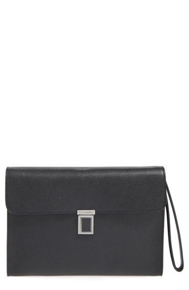 Men's Ermenegildo Zegna Calfskin Leather Pouch -