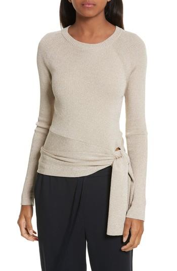 Women's 3.1 Phillip Lim Metallic Side Tie Sweater - Metallic