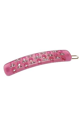 France Luxe Zoe Crystal Tige Boule Barrette, Size - Pink