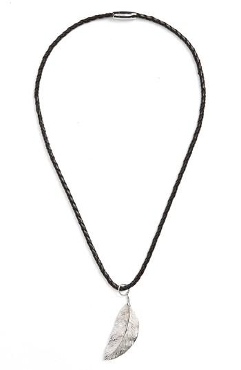 Men's Link Up Feather Pendant Necklace
