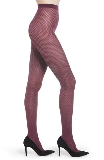 Women's Wolford Tess Check Tights - Purple