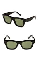 Women's Celine 51mm Rectangle Sunglasses - Black/ Smoke
