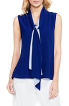 Women's Vince Camuto Colorblock Tie Neck Blouse - Blue