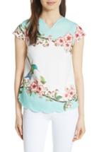 Women's Ted Baker London Elmy Nectar Scallop Edge Top - White