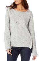 Women's Michael Stars Confetti Fringe Detail Bateau Neck Sweater - Grey