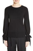 Women's Adam Lippes Merino Wool Bell Sleeve Sweater - Black