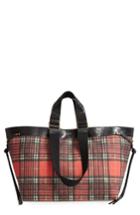 Isabel Marant Wardy Plaid Tote - Red