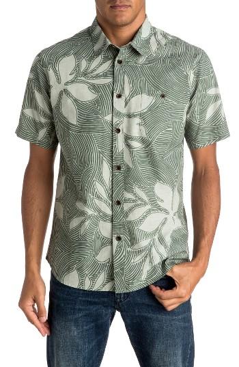 Men's Quiksilver Sunburst Print Shirt - Green
