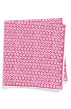 Men's Southern Tide Whitefield Floral Cotton & Silk Pocket Square, Size - Pink