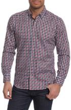 Men's Robert Graham Travis Tailored Fit Check Sport Shirt, Size - Burgundy