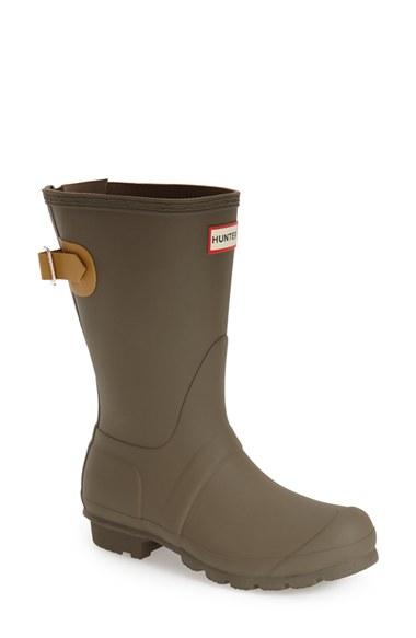 Women's Hunter Original Short Back Adjustable Rain Boot M - Green