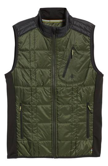 Men's Smartwool 'corbet 120' Quilted Zip Front Vest, Size - Green