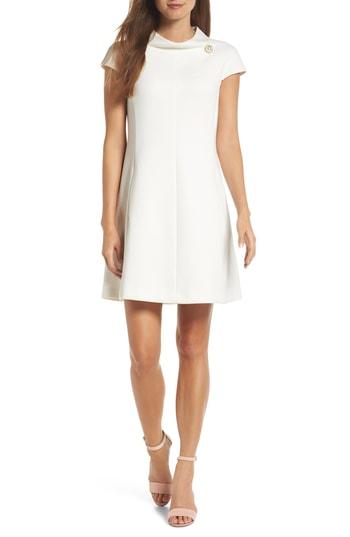 Women's Harper Rose Stand Collar A-line Dress - Ivory