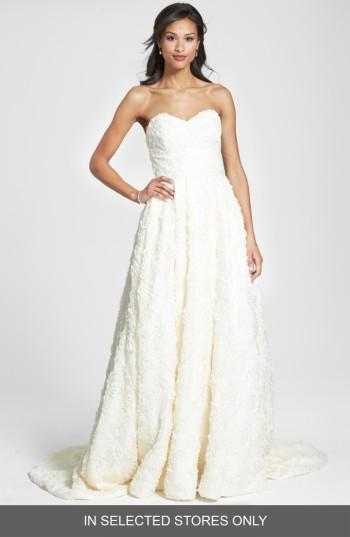 Women's Olia Zavozina 'delia' Rosette Silk Blend Lace Chiffon Dress, Size In Store Only - Ivory