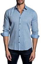 Men's Jared Lang Trim Fit Textured Sport Shirt - Blue